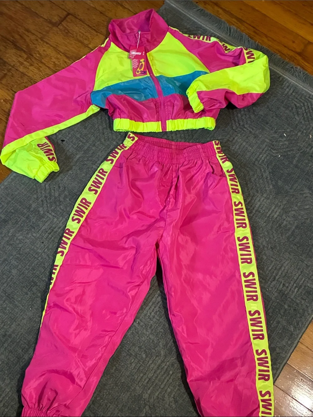 Justice Neon Pink & Neon Yellow Girls' Track Set